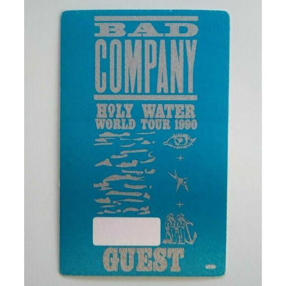 Bad Company Holy Water Backstage Pass Original 1990 Concert Hard Rock Music Blue - Picture 1 of 5